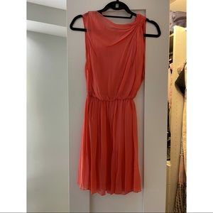 Alice + Olivia Draped Pink Silk Dress